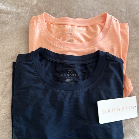 DANSKIN 2 Pack Mesh Trim Navy & Peach Heather, see pic peach color flaws -L NWT - Picture 7 of 9